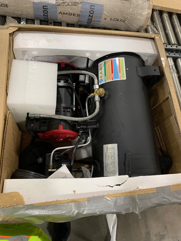 Photo 1 of JIR JINGREN 8 Gallon Ultra Quiet Air Compressor, 2HP 4.2CFM, Max 120 PSI Oil-Free Air Compressor Tank, 120V/11A, 68dB for Car Repair, Spray Painting, Woodwork Nailing?With Accessories Kit?