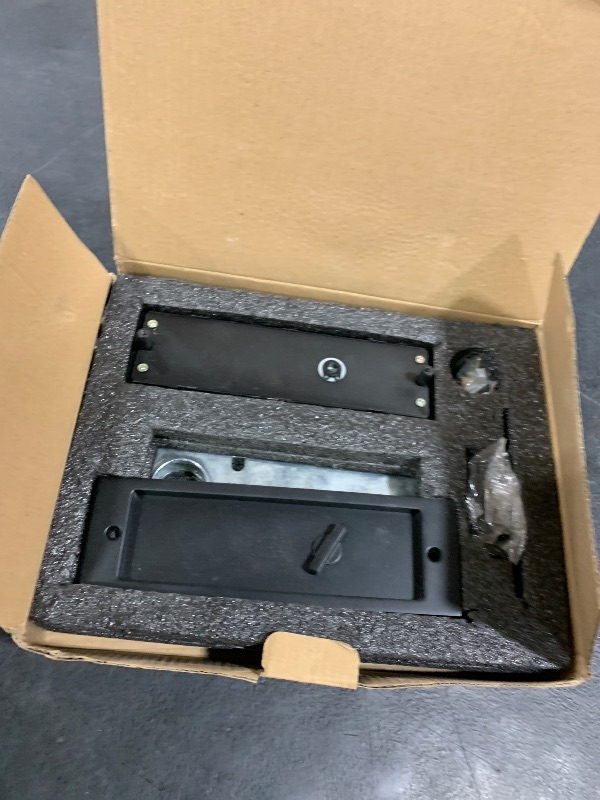 Photo 1 of Modern Pocket Door Hardware - Privacy Lock with Finger Flush Pulls for Sliding & Folding Doors (Black, No Key)