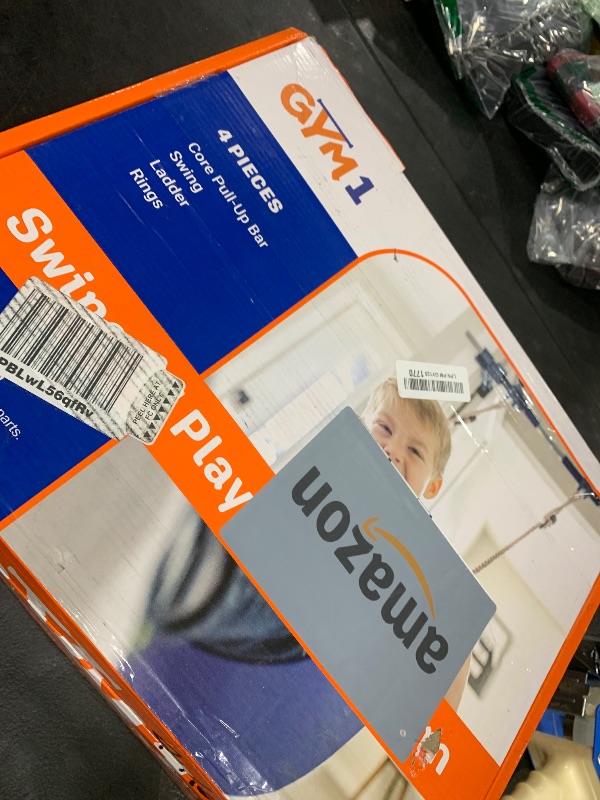 Photo 1 of Gym1 Indoor Doorway Gym Set - Sensory Swing & Grip Rings - Adjustable Door Frame Pull-Up Bar for Kids & Adults - Door Frame Jungle Gym with Agility Ladder - 4-Piece, BlueLPNPMGY1251770
LPNPMGY1251770
LPNPMGY1251770

