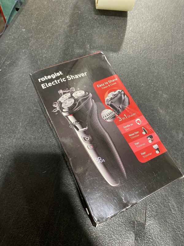Photo 1 of rategist Cordless Electric Razor for Men: 3-in-1 Electric Shavers for Men - IPX7 Waterproof & Precision Blades - Turbo Speed Travel Kit for Beard Nose Sideburns