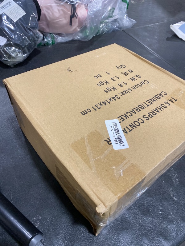 Photo 1 of Ripeng 1 Pcs Sharps Container System Wall Mount Locking with Glove Box for 5 Qt Sharp Container Wall Mount