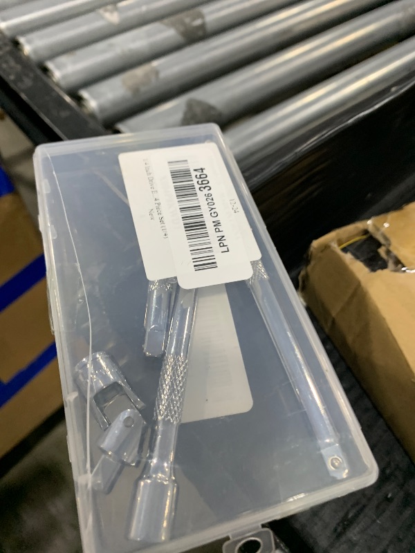 Photo 1 of 1/4 Inch Drive Extension Bar Set, Socket Extension Set Include 2, 4, and 6 Inch Extensions and 1/4 Inch Drive Universal Joint Sockets, 4 Piece Set