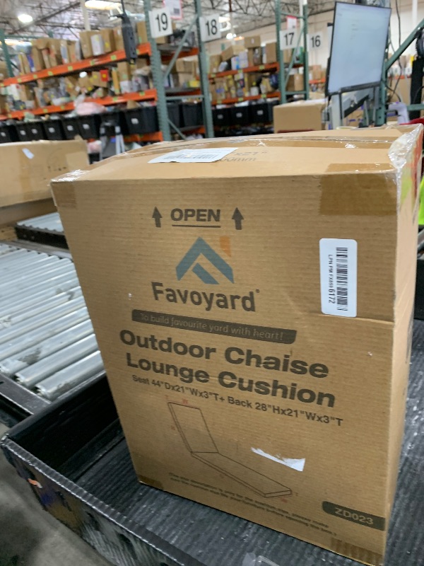 Photo 1 of Favoyard Outdoor Lounge Chair Cushion 72x21x3 in Rainproof Color Fade-Resistant & Removable Cover Patio Chaise Lounge Cushion with High Resilience Insert Straps Hidden Zipper for Pool Lounge Chairs