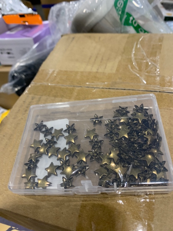 Photo 1 of 100 Sets 12MM Bronze Star Rivets for Leather Star Rivet Studs Garment Rivets Leather Rivets Studs and Spikes for Leather Craft Clothing Bags Belts Dog Collar Shoes DIY Rivets 15/32 Inch