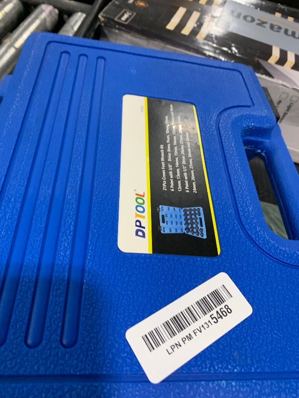 Photo 1 of DPTOOL Crows foot Wrench Set 1/2" and 3/8” Drive Flare Nut Crowfoot Wrench Set Metric 8-32mm 6 Point Crows Feet Wrench Set 21Pcs Flare Nut Wrench Kit for Removing Nuts from hard-to-reach Areas