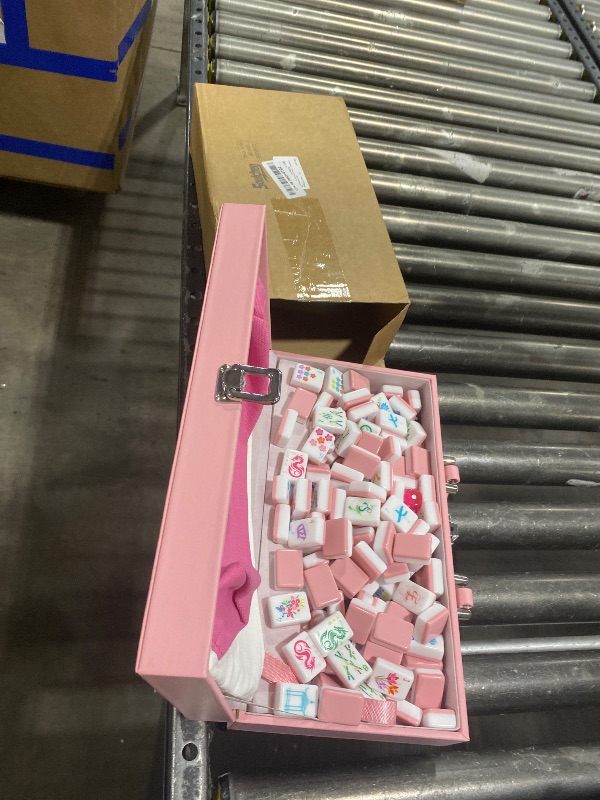 Photo 1 of **********MISSING PARTS*******
Soulchen 1.2 Inch Acrylic Pink American Mahjong Set 168 Blossom Numbered Tiles, Tiles Bag and Portable Case Classic Complete Mahjong Set for Adult Collection Gift