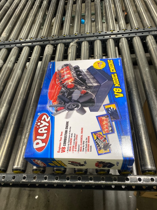 Photo 1 of Playz V8 Combustion Engine Model Kit That Runs - Build Your Own STEM Mini V8 Model Engine Kit for Adults & Kids Age 12+, Visible V8 Mini Engine Kit That Works for Adult w/ 270 STEM Parts