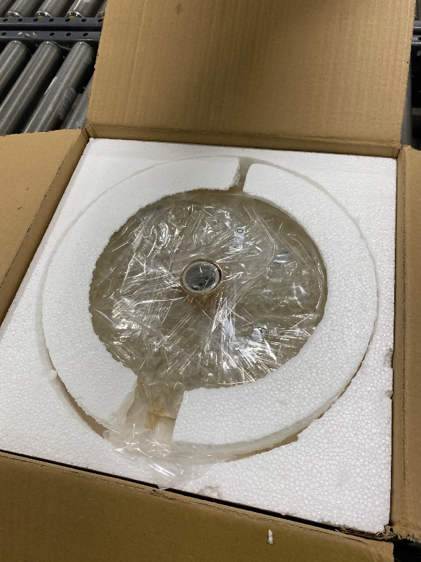 Photo 1 of FRIXCHUR 11.8" Crystal Chandelier Gold Flush Mount Ceiling Light 5 Tiers Raindrops Crystals Pendant Lighting Fixture for Bedroom Hallway Living Room E26 Base