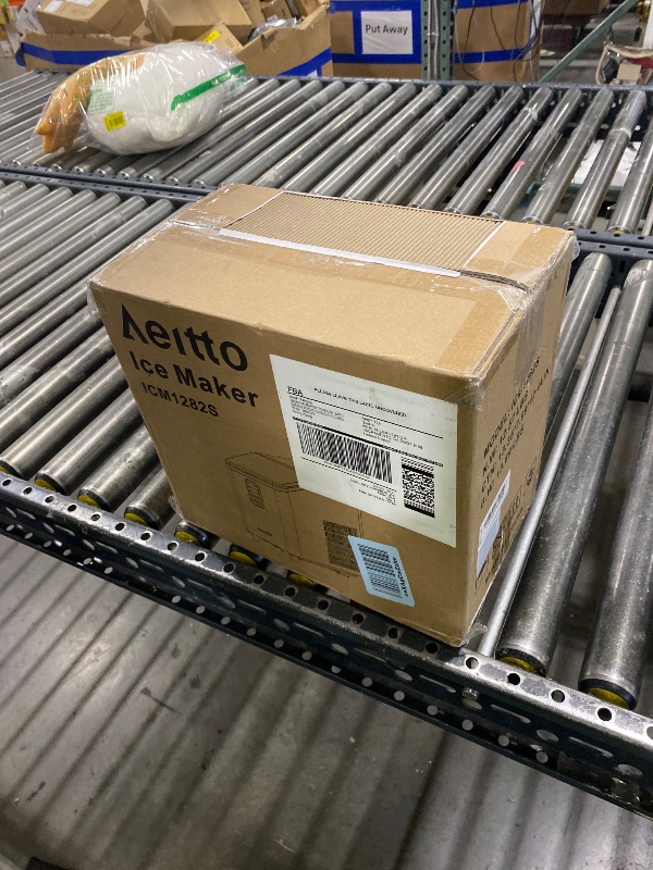 Photo 1 of Aeitto Ice Maker Countertop 26lbs/24H, Ice Machine 8 Ice Cubes Ready in 6 Mins, 2 Sizes of Bullet Ice Portable Ice Makers with Basket & Scoop, Auto Self-Cleaning for Home/Kitchen/Office Stainless