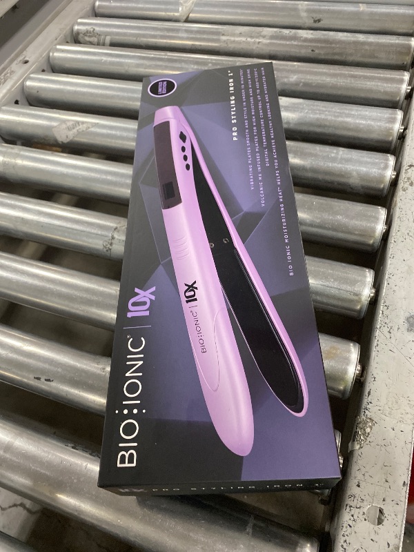 Photo 1 of Bio Ionic 10X Styling Iron, 1" Hair Straightener with Moisturizing Heat Technology, Flat Iron for 10-Minute Styling, Hair Straightener and Curler, Soft Amethyst