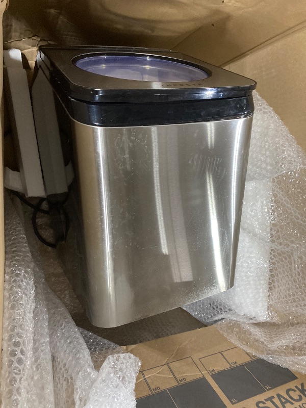 Photo 1 of Thereye Countertop Nugget Ice Maker, Pebble Machine, 30lbs Per Day, 2 Ways Refill, 3Qt Water Reservoir & Self-Cleaning, Stainless Steel Finish for Home Office Party
