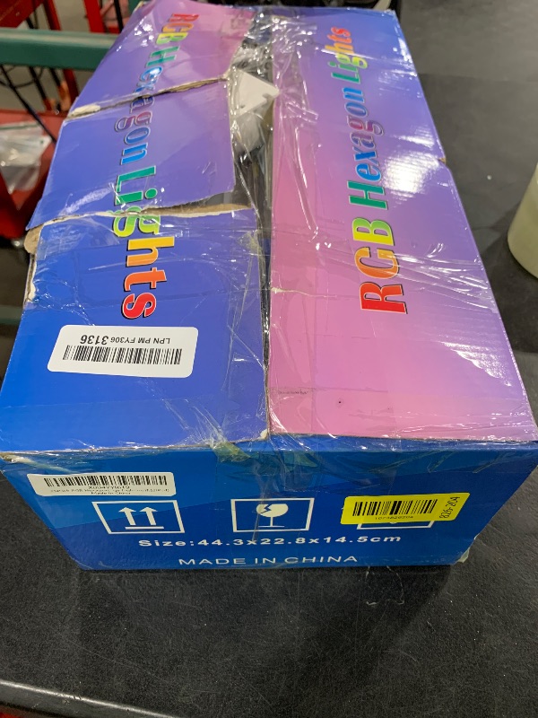 Photo 1 of Tiyahomey 25Pack RGB 5 Hexagon LED Garage/Wall Lights, RGB 358 Kinds of Changes Dimmable Speed-Adjustable DIY Color-Changing Lights