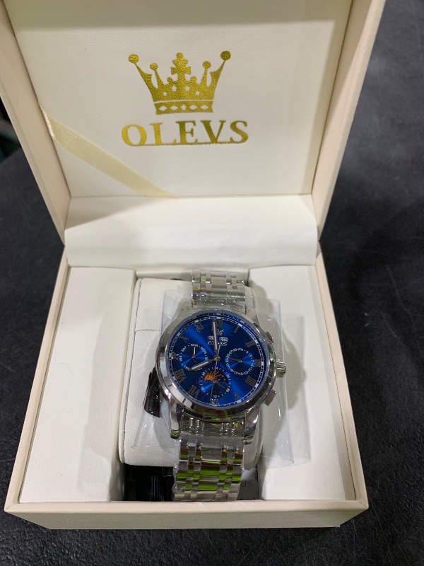 Photo 1 of OLEVS Mens Automatic Watches Self Winding Mechanical Luxury Dress Stainless Steel Waterproof Wrist Watches for Men