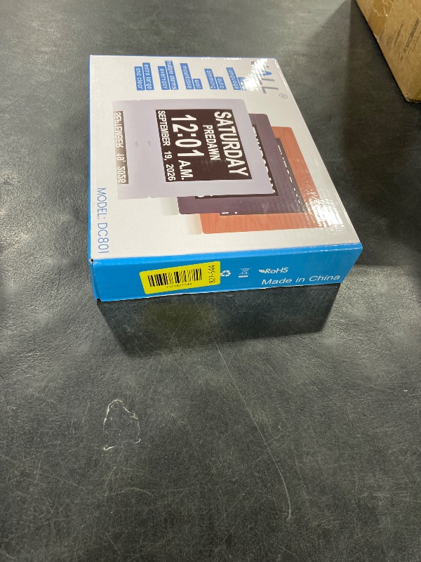 Photo 1 of New 2026 Digital Calendar Alarm Day Clock, with 8" Large Screen Display, am pm, Multiple Alarms, for Impaired Vision People, The Aged Seniors, The Dementia, for Desk, Wall Mounted,White