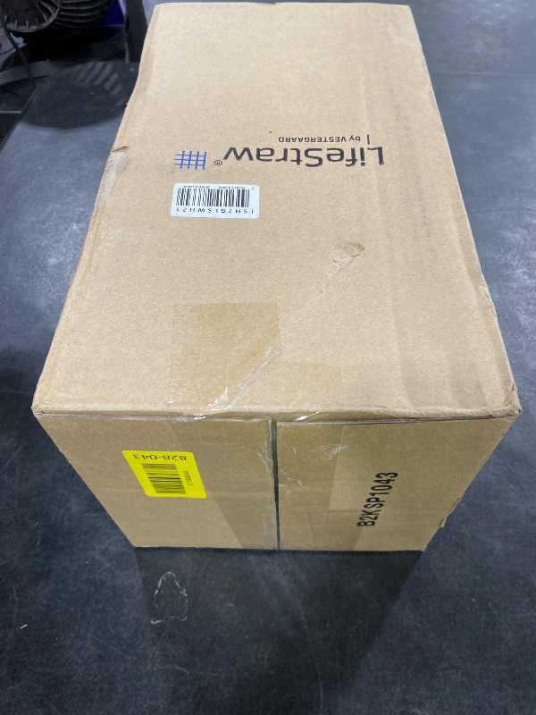 Photo 1 of LifeStraw Home– Water Filter Pitcher, 7-Cup, Glass with Silicone Base, White, for Everyday Protection Against Bacteria, Parasites, Microplastics, Lead, Mercury, PFAS and a Variety of Chemicals