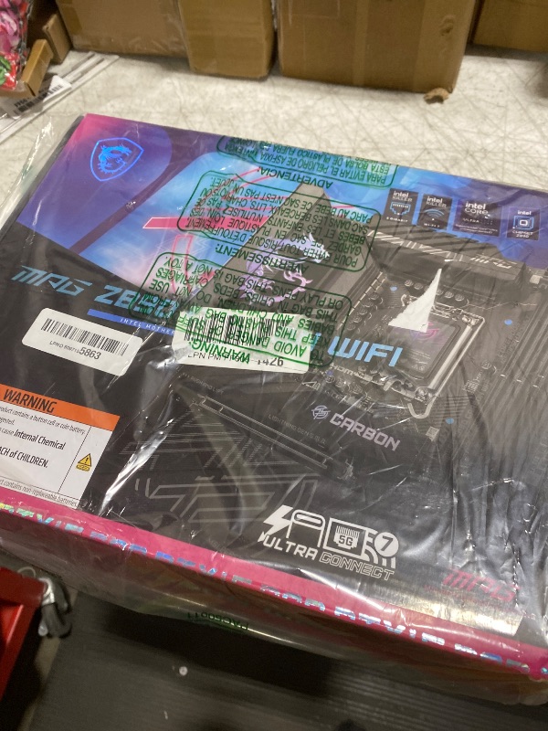 Photo 1 of MSI MPG Z890 Carbon WiFi Gaming Motherboard (Support Core Ultra Series 2 Intel Processors, LGA 1851, DDR5, PCIe 5.0, M.2, SATA, 5Gbps LAN, USB Type-C, Wi-Fi 7, Bluetooth 5.4, Thunderbolt 4, ATX)