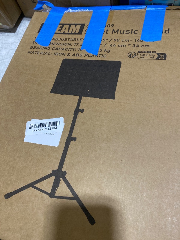 View 2 of GLEAM Sheet Music Stand - Full Metal with Carrying Bag, Phone Holder, Sheet Music Folder and Clip, 5 in 1 Desktop Book Stand - Black