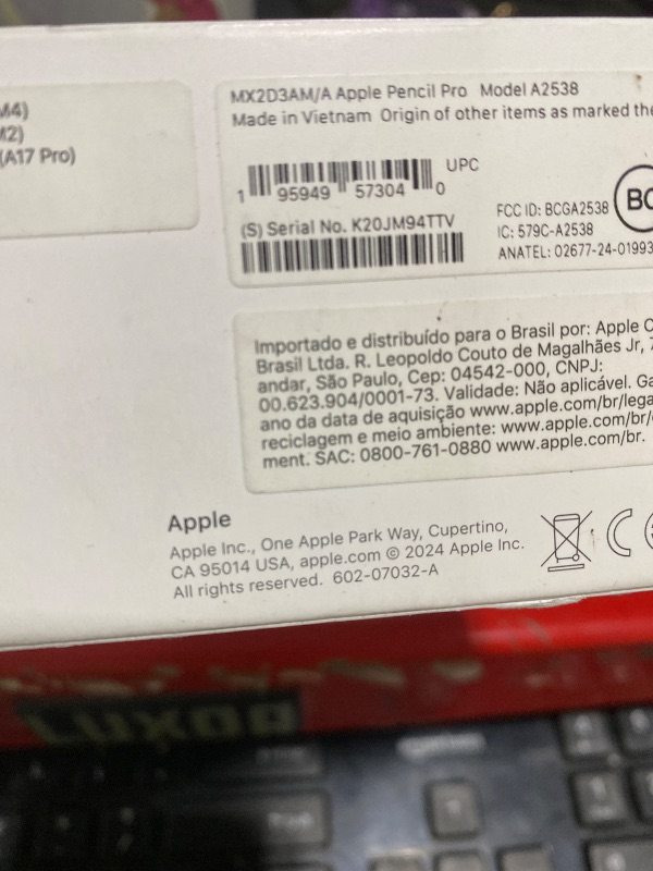 Photo 1 of Apple Pencil Pro: Latest Model - Device Compatibility Check Required - Pixel-Perfect Precision, Tilt and Pressure Sensitivity, Perfect for Note-Taking, Drawing, and Art. Charges and Pairs Magnetically