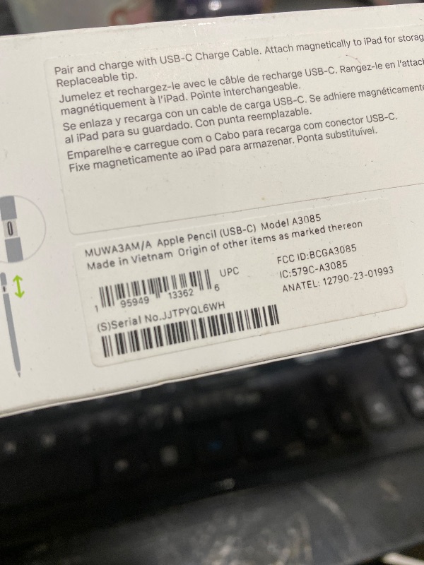 Photo 1 of Apple Pencil (USB-C): Device Compatibility Check Required - Pixel-Perfect Precision, Tilt Sensitivity, Perfect for Note-Taking, Drawing, and Signing Documents. Charges and Pairs with USB-C