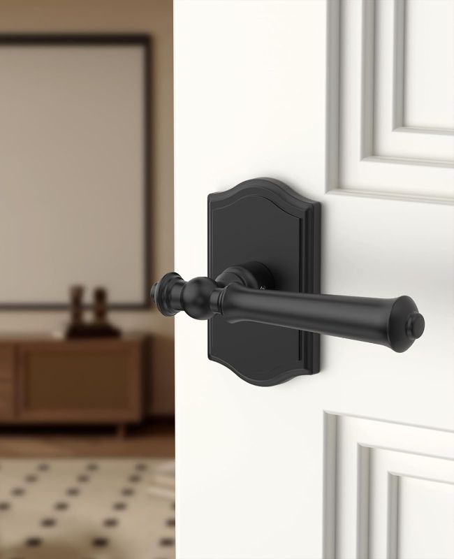 Photo 1 of  1  Pack Passage Matte Black Door Handles, Indoor Solid Black