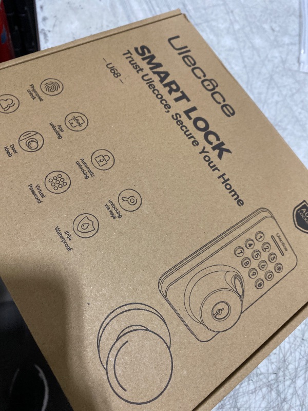 Photo 1 of Ulecoce Fingerprint Keypad Deadbolt with Handle Set, Keyless Entry Door Lock, Door Locks for Front Door Lock Set, App Control, Auto Locking, Easy to Install, Satin Nickel