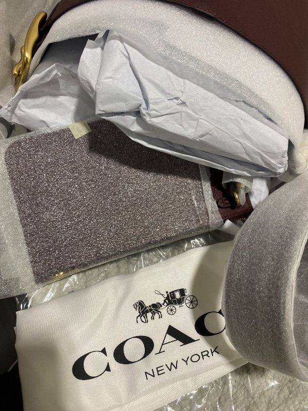 Photo 1 of COACH Natural Grain Leather Bleecker Bucket Bag, B4/Merlot