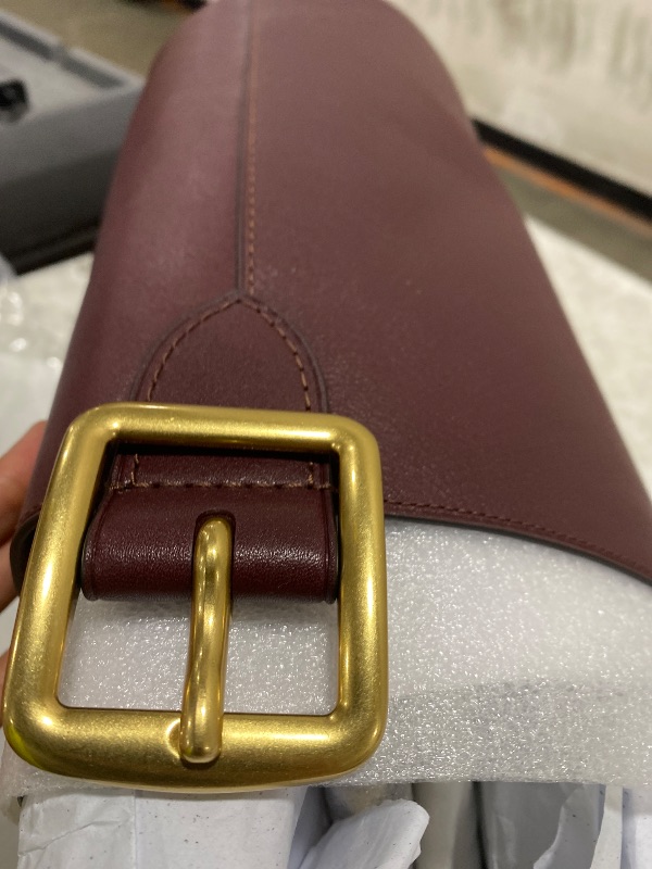 Photo 1 of COACH Natural Grain Leather Bleecker Bucket Bag, B4/Merlot