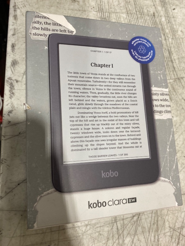 Photo 1 of Kobo Clara BW | eReader | 6” Glare-Free Touchscreen with ComfortLight PRO | Dark Mode Option | Audiobooks | Waterproof | 16GB of Storage | Black
