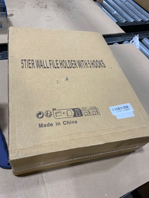 Photo 1 of EasyPAG 5 Pocket Mesh Wall File Organizer with Key Hooks, Hanging Paper Folder Holder with Classify Label, Vertical Wall Mount Mail Organizer for Office Home Classroom, Black