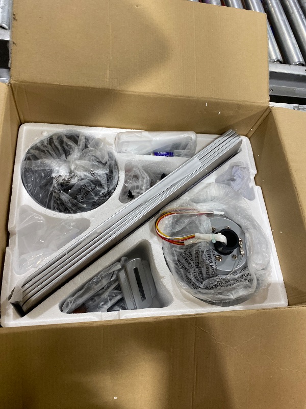 Photo 1 of TCL 52" Low Profile Ceiling Fan with Light, Slim, Silver, Flush Mount, DC Reversible Motor, 6 Speeds, Remote Control, Noiseless, Dimmable, LED Light, 3CCT, Modern Ceiling Fan for Bedroom Living Room