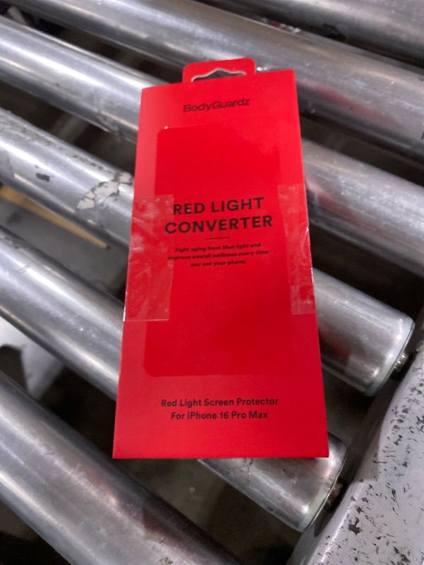 Photo 1 of BodyGuardz Red Light Converter Screen Protector – Passive Red Light Therapy for Face - Promotes Better Sleep, Healthier Skin, Reduced Eye Strain – 9H Tempered Glass, Easy Install (iPhone 16 Pro Max)