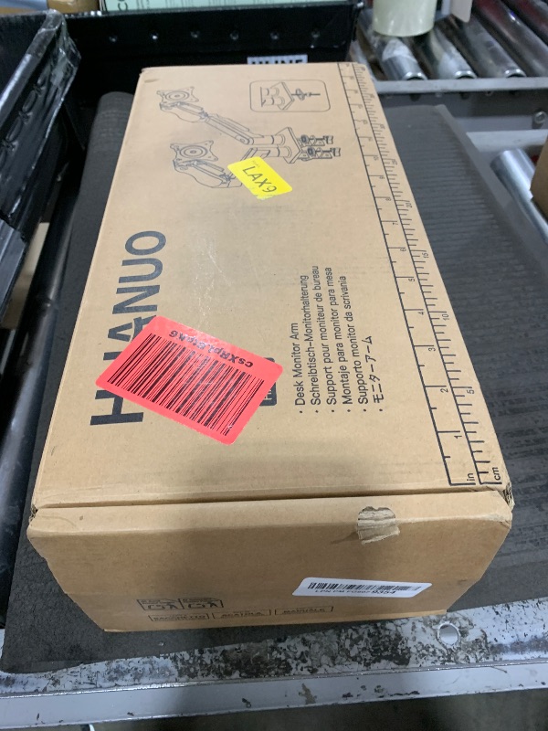 Photo 1 of HUANUO Dual Monitor Stand, Fully Adjustable Monitor Desk Mount for 13–32? Computer Screens, Full Motion VESA 75x75/100x100 with C-Clamp & Grommet Base, Each Arm Holds 4.4 to 19.8 lbs -Grey