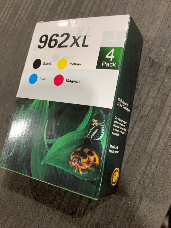 Photo 1 of 962XL Ink Cartridges Combo Pack Compatible for HP 962 XL HP962 HP962XL for HP OfficeJet Pro 9010 9015 9018 9020 9025 9014 9019 9028 9012 Printer Black Cyan Magenta Yellow(4 Pack)