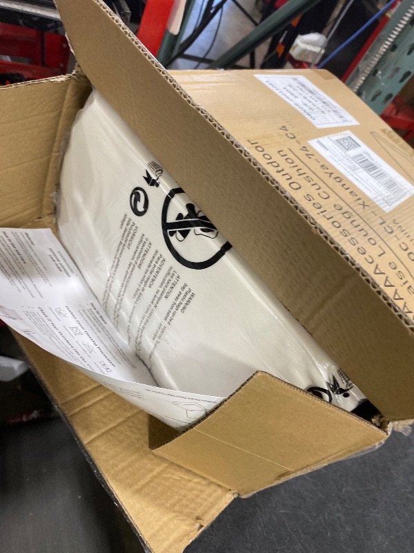 Photo 1 of AAAAAcessories Outdoor Chaise Lounge Cushions, Fade-Resistant, Waterproof Patio Furniture Replacement Cushions, 74" x 23" x 3", Creamy White