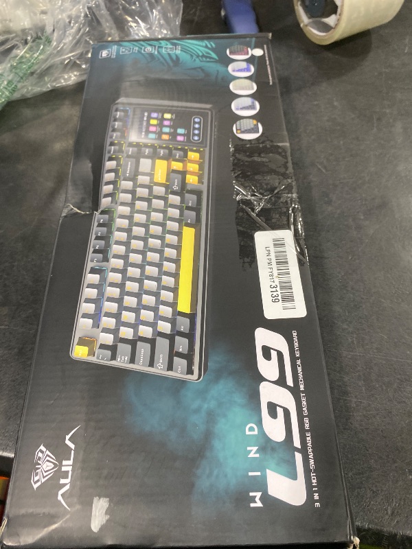 Photo 1 of Aula L99 Wireless Mechanical Keyboard with Smart Touch Screen,Tri-Mode Hot Swappable Custom Gaming Keyboard,RGB Backlit,PBT Keycap,Gasket Mount Creamy Sounding Computer Keyboards for Office PC,84 Keys