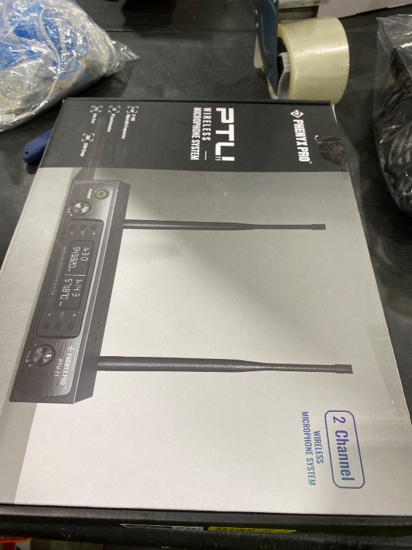 Photo 1 of Phenyx Pro Wireless Microphone System, Dual Wireless Mics,w/ 2 Handhelds, Auto Scan,2x100 UHF Frequencies,328ft Range,Dynamic Microphone for Singing, Karaoke, Church(PTU-71-2H)