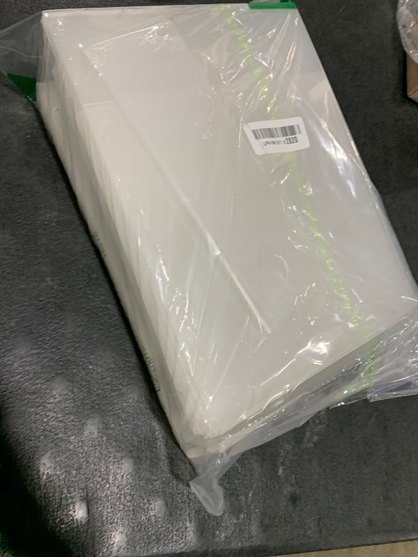 Photo 1 of DECOHOBO 12 Pack Acrylic Sign Holder 8.5 x 11, Clear Plastic Display Stands for Tabletop, L-Shape Acrylic Stands for Flyers, Documents, Office, Restaurants, Vertical Sign Holder 8.5x11 for Desktop