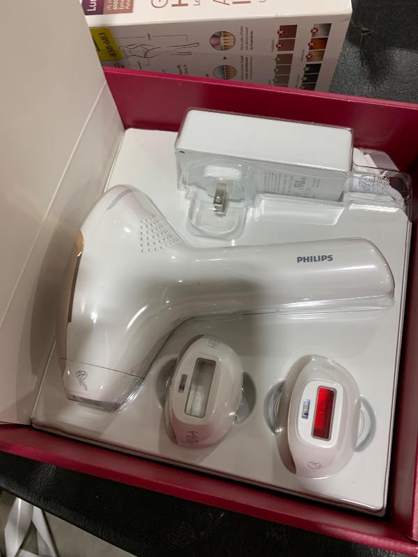 Photo 1 of Philips Lumea 8000 Series IPL Hair Removal Device, Permanent Laser Hair Reduction for Women & Men, Easy and Comfortable Use at Home, SenseIQ, 3 Attachments for Body, Face, Intimate, BRI937/03