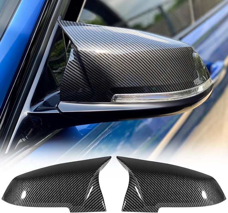 Photo 1 of Carbon Fiber Mirror Cover Caps Rearview Side Mirror Covers Compatible with BMW F20 F21 F22 F30 F31 F32 F36 F87 E84 GT 3GT X1 M2 M3-1Pair