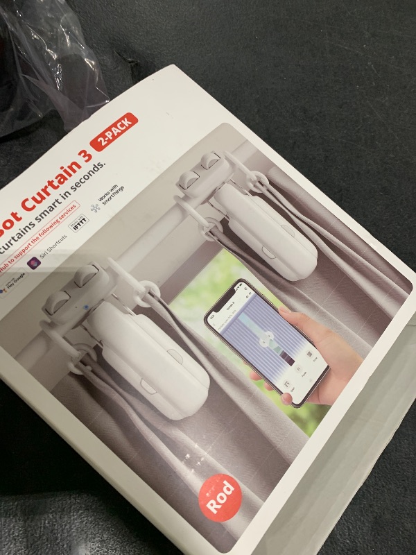 Photo 1 of SwitchBot 2025 Automatic Curtain Opener 3 Rod, Bluetooth Remote Control Smart Curtain, WiFi & App Control, Add Hub to Compatible with Alexa, Google Home, HomeKit