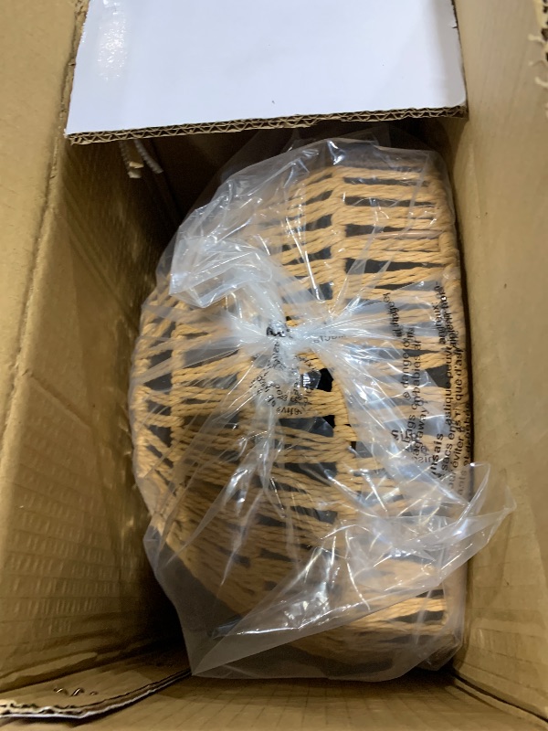 Photo 1 of AyshwillDec Hemp Rope Woven Pendant Light Woven Light Fixture Boho Chandelier Light Fixture Wicker Pendant Lights Rattan Lights Pendant Dome Wicker Chandelier for Dining Room Kitchen Island(Bulb Incl.