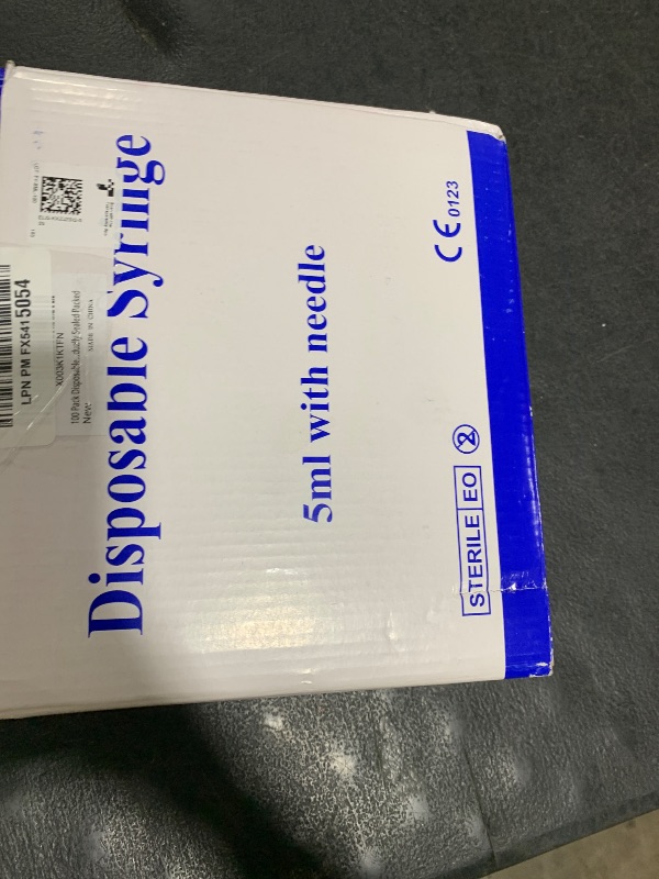 Photo 1 of 100 Pack Disposable 5ml/cc Lab Syringes with 22Ga 1.25 Inch Needle Luer Lock, Individually Sealed Packed