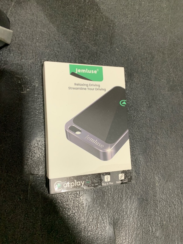 Photo 1 of Jemluse Wireless CarPlay Adapter for Apple iPhone - Multi-User Seamless Connection for Convert Wired to Wireless Car Play Adapter - No Latency from iOS 10+ to Screen w/USB C (Gray)
