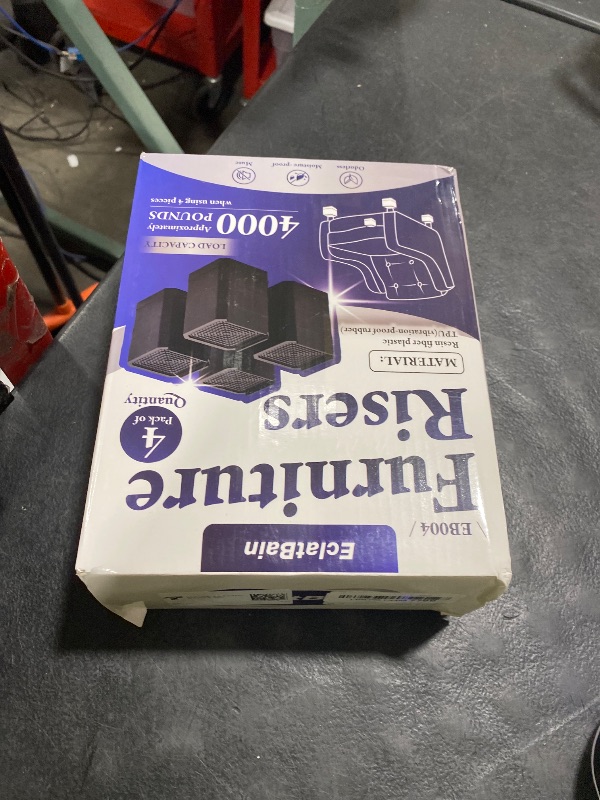 Photo 1 of EclatBain Bed Risers Furniture Risers Heavy-Duty Rectangular Adjustable Block Lift to 3 inches and 4.3 inches Desk, Sofa, Chair Legs, Refrigerator, Washing Machine Support up to 4000 pounds