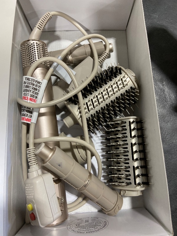 Photo 1 of Shark FlexStyle Air Styling & Drying System, Powerful Hair Dryer Brush & Multi-Styler with Auto-Wrap Curlers, Paddle Brush, Oval Brush, Concentrator Attachment, Stone, HD430