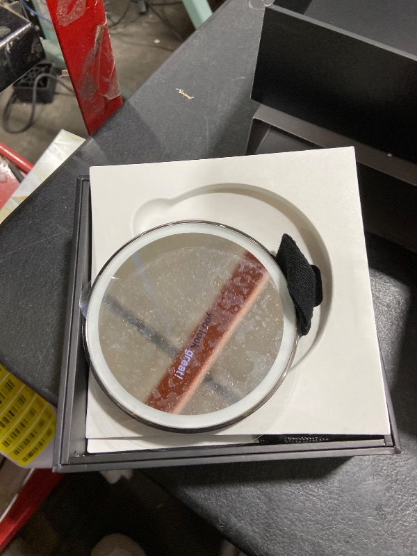 Photo 1 of simplehuman Sensor Mirror, Lighted Compact Makeup Magnifying Mirror with Light, Round, Travel Size, Black Stainless Steel