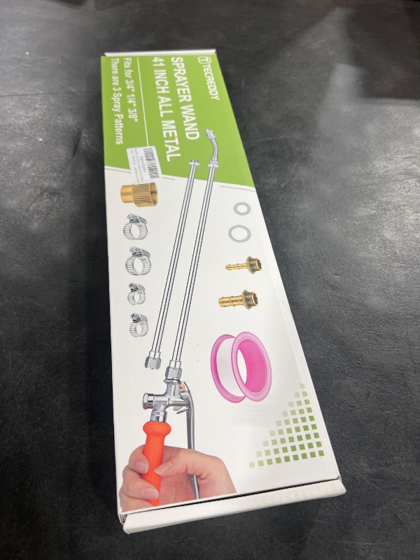 Photo 1 of **********MISSING PARTS*******
Tecreddy Replacement Sprayer Wand, 41 INCH All Metal Pump Spray Wand with Stainless Steel Extension Tubes, 1/4" 3/8" Brass Barbs & 3/4" Garden Hose Joint Parts for Lawn Plants Careing Watering