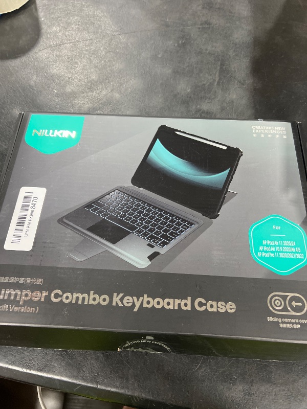 Photo 1 of Nillkin iPad Pro 11(1st/2nd/3rd/4th Gen) & iPad Air 5th/4th Generation Case with Keyboard, Magic Trackpad, Rugged Case with Detachable Keyboard, 7 Backlight Colors, Portrait/Landscape Modes, Black