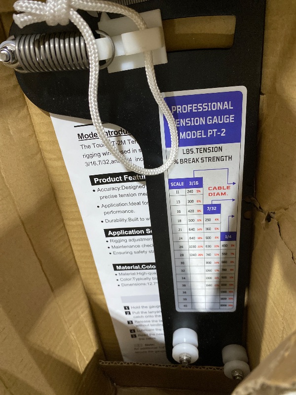 Photo 1 of ??????? PT-2 Sailboat Rigging Tension Gauge, Professional Hands-Free Force Gauge, Loos Tension Gauge Suitable for Cable Rigs, for Cable Diameters of 3/16, 7/32, and 1/4 in, 2000 lbs