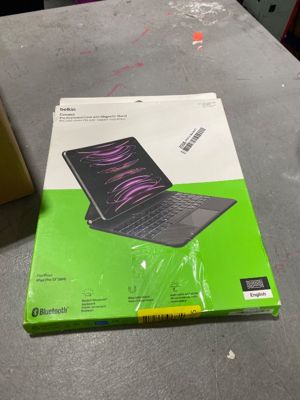 Photo 1 of Belkin Pro Keyboard Case w/Magnetic Stand, Backlit Bluetooth Keyboard, Multi-Gesture Controls, Magnetic Apple Pencil Storage Compatibility, & Multimedia Keys for iPad Pro 13" (M4/M5) - Black